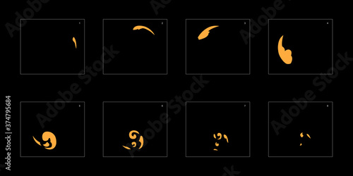 Smoke effect. dust smoke animation sprite sheet. classic dust smoke effect animation for game or cartoon or animation. vector style animation effect 1795.