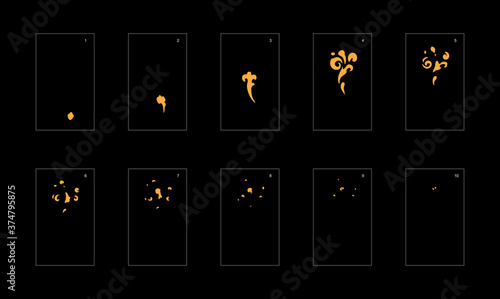 Smoke effect. dust smoke animation sprite sheet. classic dust smoke effect animation for game or cartoon or animation. vector style animation effect 1801.