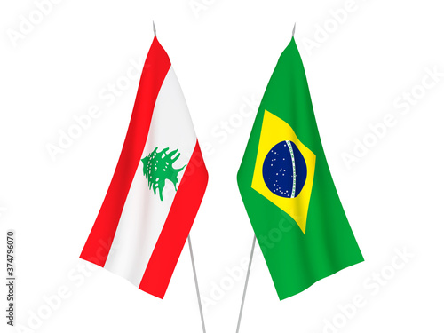 Brazil and Lebanon flags