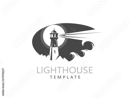 Lighthouse logo black color vector
