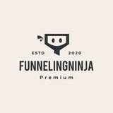 funneling ninja hipster vintage logo vector icon illustration
