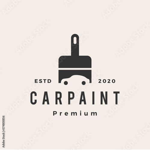 car paint hipster vintage logo vector icon illustration