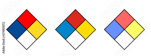 Blank NFPA diamond sign, chemical safety sign vector