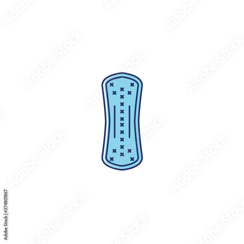 Daily feminine penty liner thin color line icon on isolated white background. Female hygiene and care product outline vector sign, symbol, pictogram, ui design element.