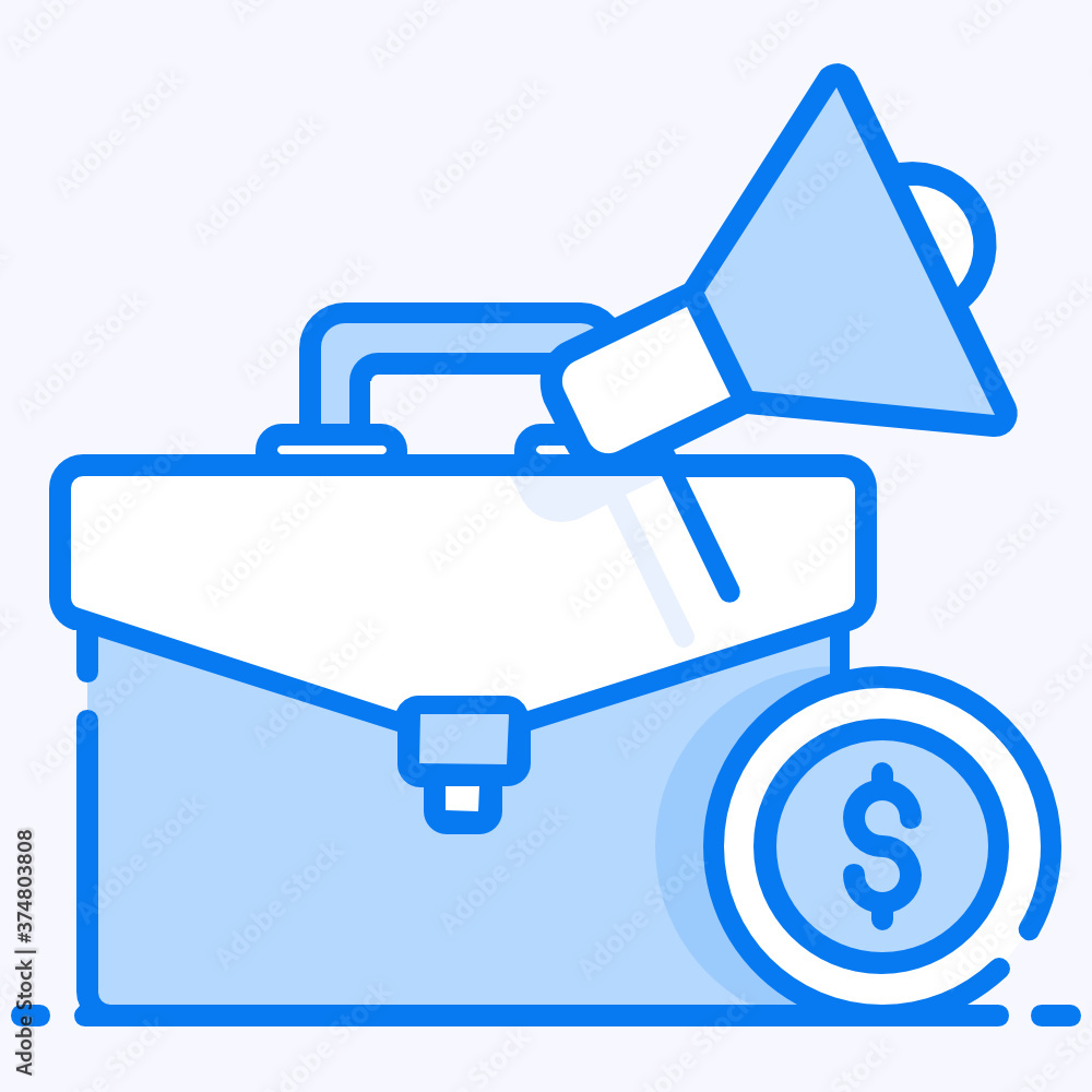 Suitcase with megaphone, finance market concept design
Suitcase with megaphone, finance market concept design
