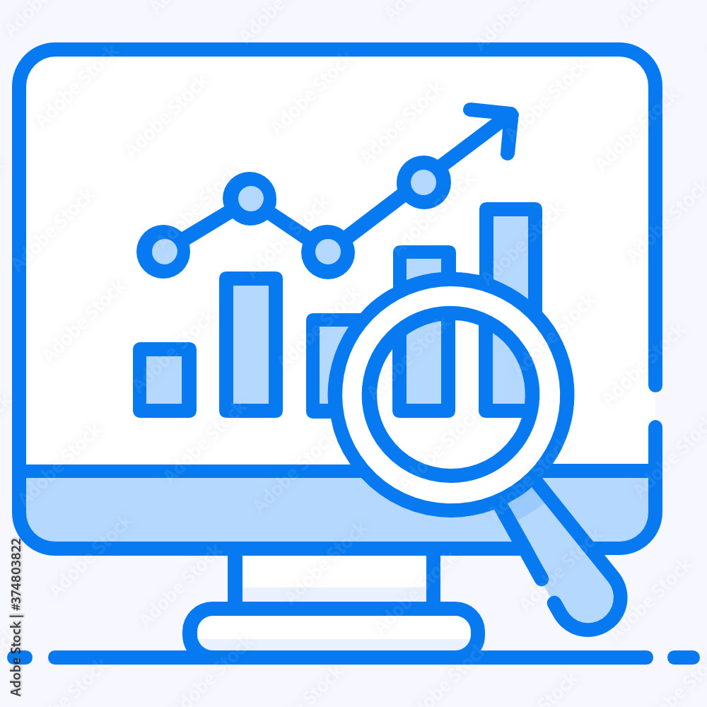 Market analytics vector, flat icon of merker research
Market analytics vector, flat icon of merker research
