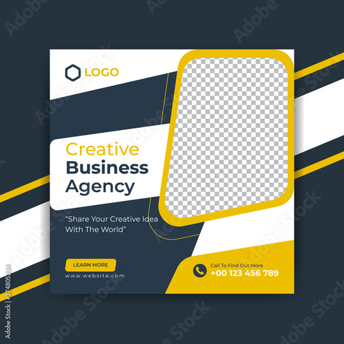 Business marketing agency social media add banner template