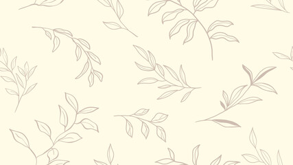 Wandcirkels Bloemenprints patronen Art deco bladmotief lijntekening  © TWINS DESIGN STUDIO
