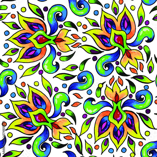 Seamless wallpaper, background, vector pattern