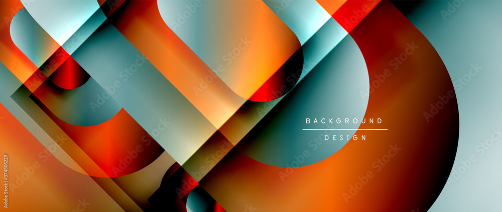 Vector geometric abstract background with lines and modern forms. Fluid gradient with abstract round shapes and shadow and light effects Vector geometric abstract background with lines and modern forms. Fluid gradient with abstract round shapes and shadow and light effects
