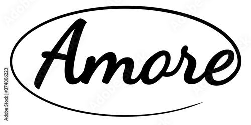 Amore word hand drawn brush...