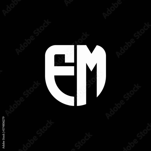 fm logo monogram with circular shape shield design template