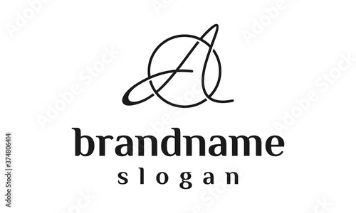 Letter A luxury logo design vector