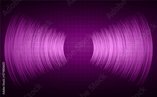Sound waves oscillating dark blue light
