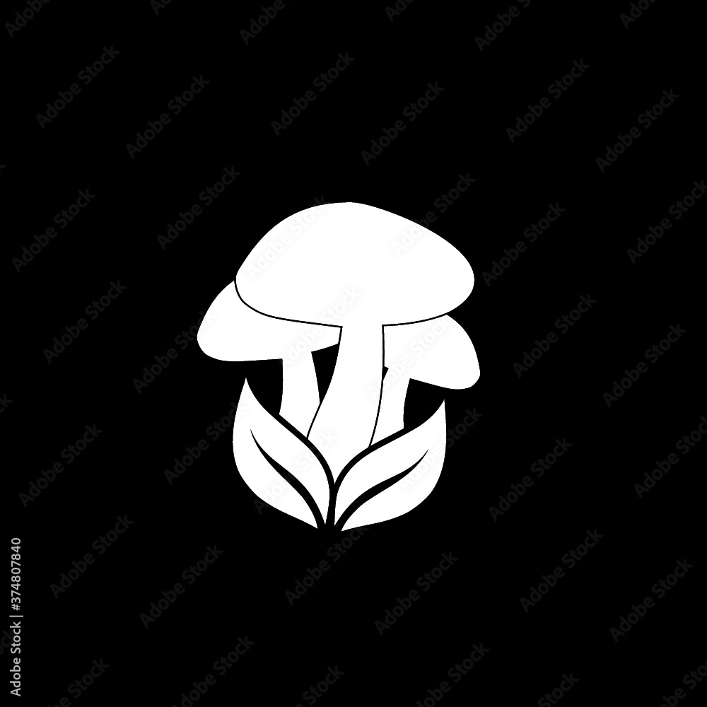 Mushroom icon isolated on dark background