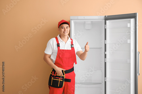 Worker of repair service ne...