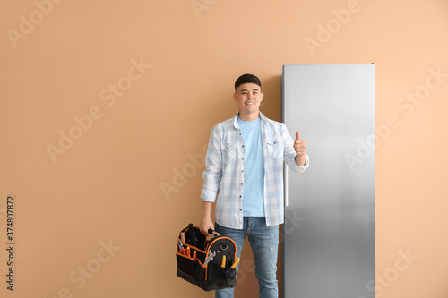 Worker of repair service ne...