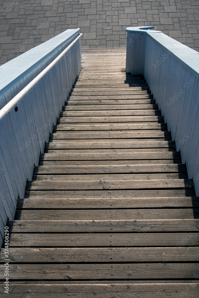 Nallikari tourist attraction viewing platform staircase, Oulu Finland Nallikari tourist attraction viewing platform staircase, Oulu Finland