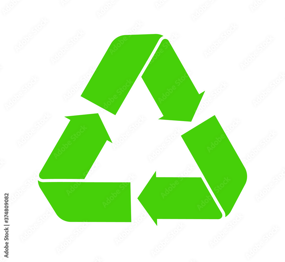 Icon of recycle. Green symbol of reuse. logo with arrow for eco cycle renew of junk. Sign for paper and biodegradable waste. Sticker for care of earth, environmental and ecology. Bio product. Vector Icon of recycle. Green symbol of reuse. logo with arrow for eco cycle renew of junk. Sign for paper and biodegradable waste. Sticker for care of earth, environmental and ecology. Bio product. Vector