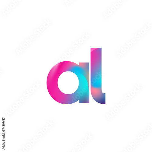 Initial Letter AL Logo Lowercase colorful design, Modern and Simple Logo Design.