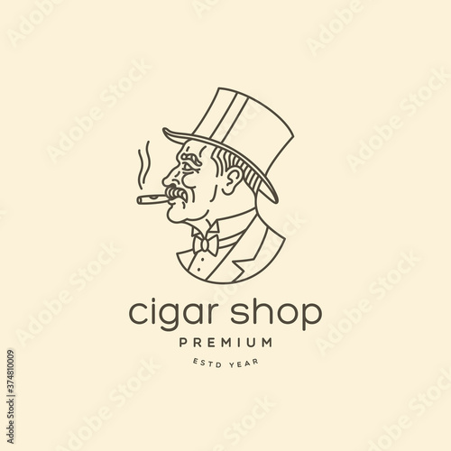Cigar man logo