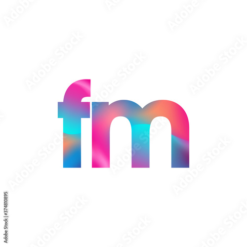 Initial Letter FM Logo Lowercase colorful design, Modern and Simple Logo Design.