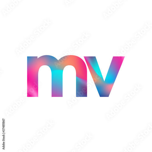 Initial Letter MV Logo Lowercase colorful design, Modern and Simple Logo Design.