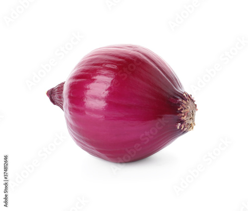 Fresh red onion bulb isolated on white