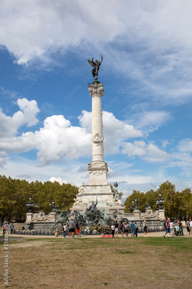  Esplanade des Quinconces, fontain of the Monument aux Girondins in Bordeaux. France