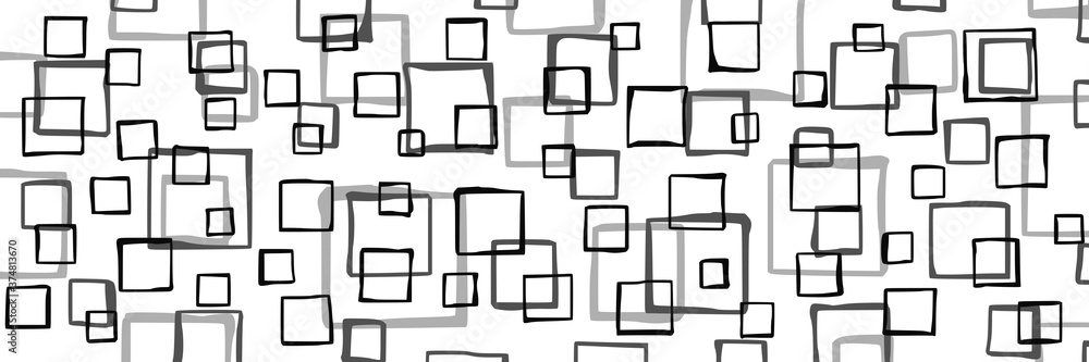 Abstract vector background, banner. Irregular squares of different sizes. Shades of gray. Abstract vector background, banner. Irregular squares of different sizes. Shades of gray.