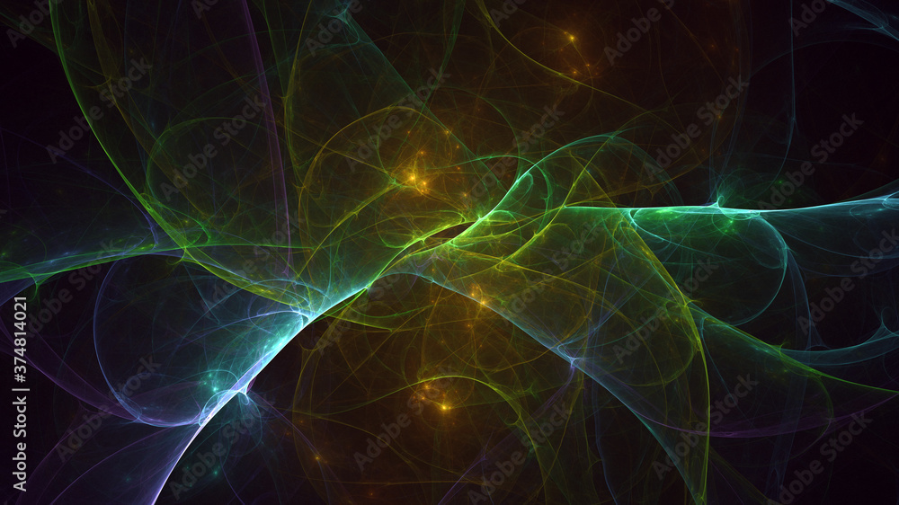Fototapeta premium 3D rendering abstract multicolor fractal light background
