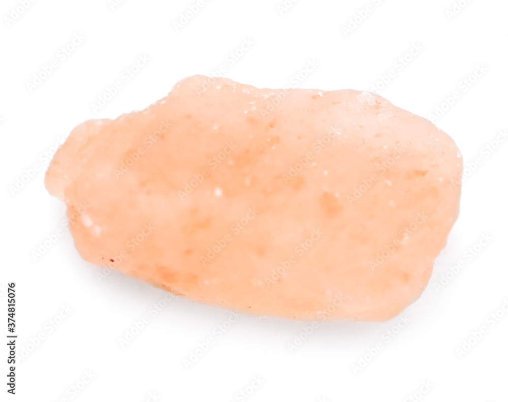 Crystal of pink himalayan salt isolated on white Crystal of pink himalayan salt isolated on white