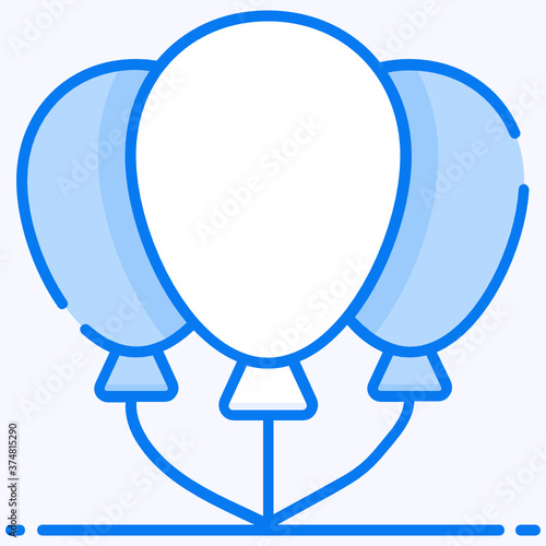 Flat design vector of balloons, party decoration concept 
