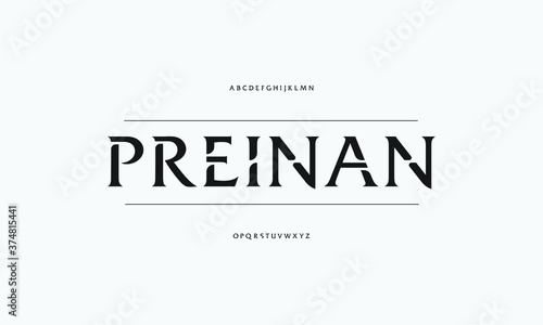 Elegance alphabet serif font and number. Classic and minimalist typography fashion. Fonts set regular uppercase, lowercase and numbers.