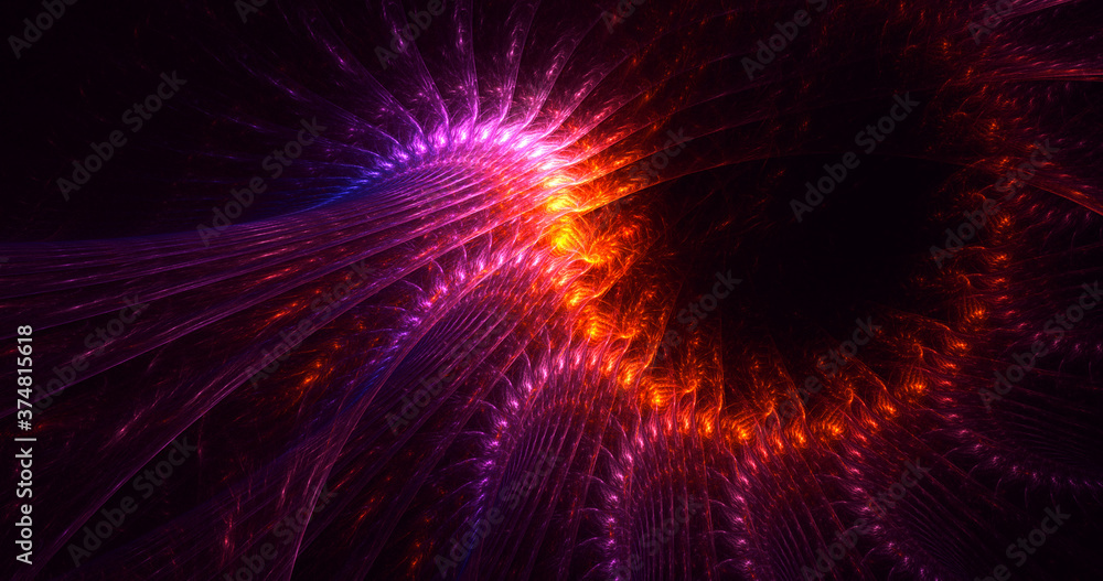 Fototapeta premium 3D rendering abstract multicolor fractal light background