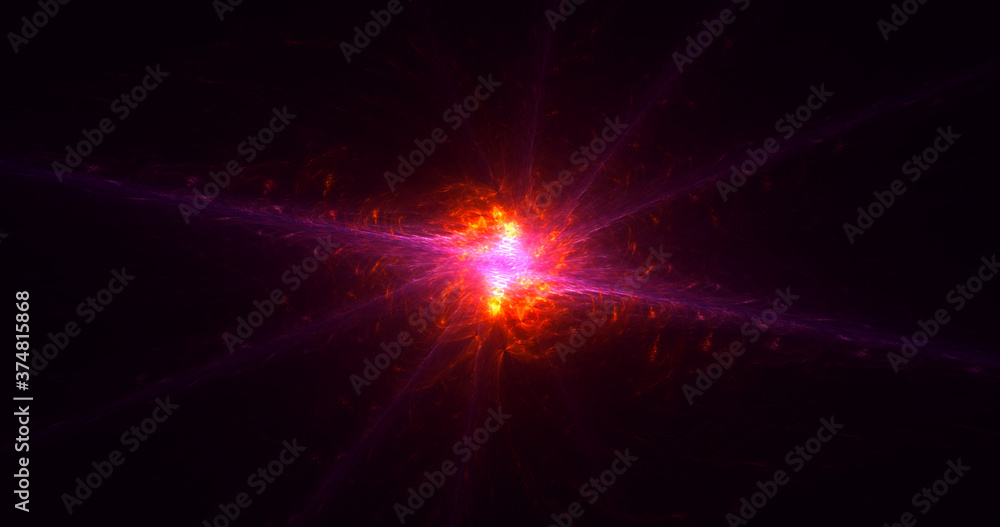 Fototapeta premium 3D rendering abstract multicolor fractal light background