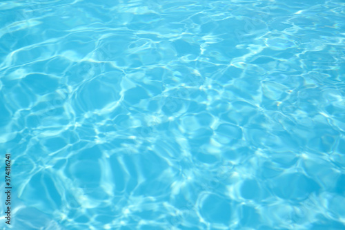 Swimming pool with clean water as background  closeup