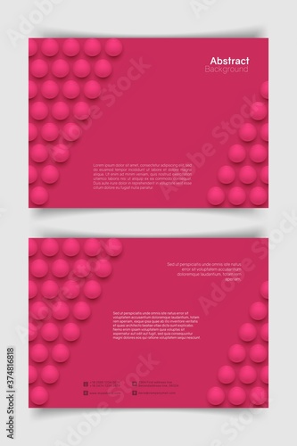 Abstract a4 circle background. 3D spheres. Horizontal minimalistic banner template. Vector illustration with mesh gradients.