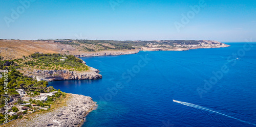 Puglia beach Italy, Europe: Castro Marina is a blue paradise overlooking the Adriatic sea.