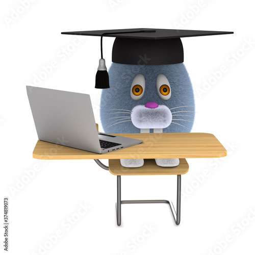 School desk and chair on wh...