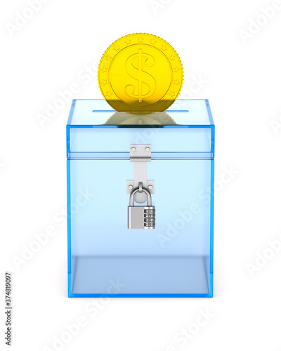 moneybox on white backgroun...