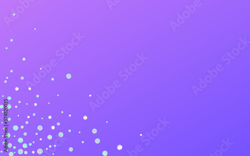 Rainbow Polka Vector Blue Background. Hologram 