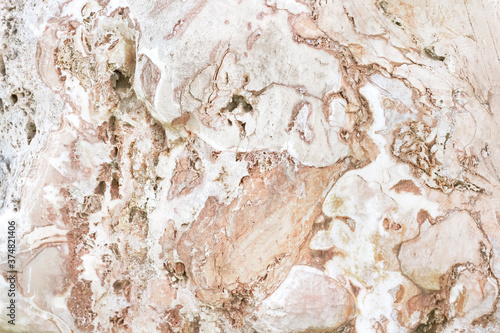 Old stone texture white and brown abstract background