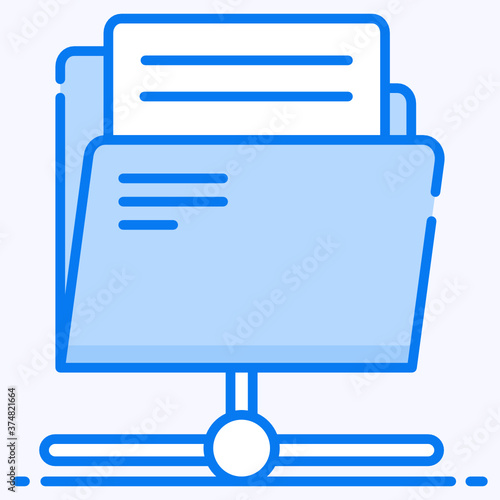 Shared folder icon design, conceptual vector of data sharing 