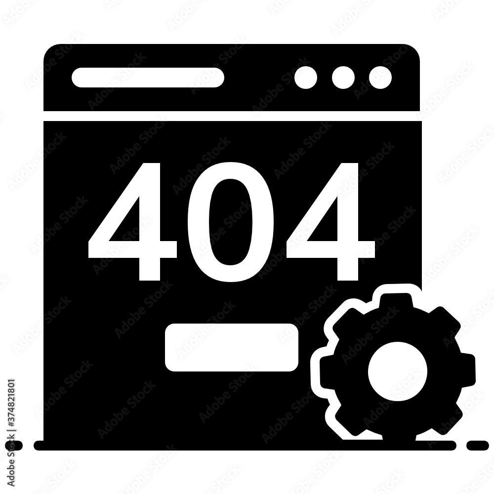Page not found icon, solid vector of web warning in editable style
Page not found icon, solid vector of web warning in editable style