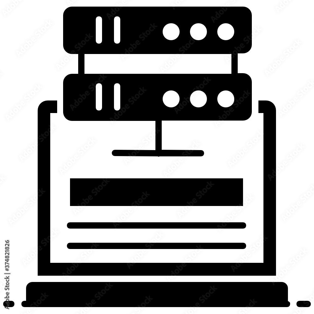 Web hosting icon, conceptual vector of website with server
Web hosting icon, conceptual vector of website with server