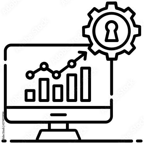 Data governance, icon of data management in modern line style 