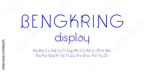 Thin minimalist font. Slab serif alphabet, creative letters.