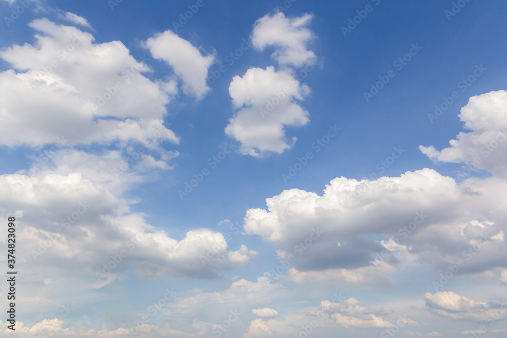 Obraz premium Blue sky with clouds background.