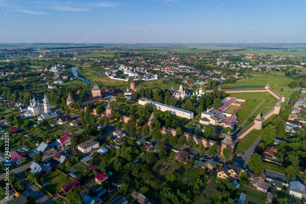 Fototapeta premium Aerial view of the Spaso-Evfimiev Monastery in Suzdal, Golden Ring of Russia.